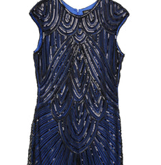 Navy Blue 1920s Flapper Dress Gatsby Event Art Deco Downton Abbey Charleston|JaosWish