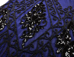 Classic 1920s Style Dress 1920's Gatsby Vibe Navy Blue