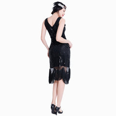 Black Gatsby Dress Flapper-style Party 1920s