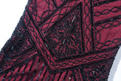 1920s Gatsby Themed Party Flapper Dresses Sequins Party Dress Wine Red