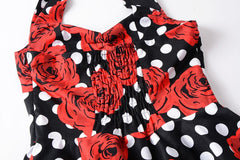 Vintage Polka Dot Retro Cocktail Prom Dresses 50's Vintage Halter Dress