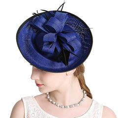 Vintage Feather Veil Fascinator Big Derby Hat