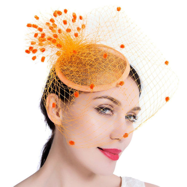 Wedding Fascinator Veil Feather Headband Hats Women Brides Hair Accessories