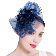 Vintage Mesh Net Wedding Feather Fascinators Headband