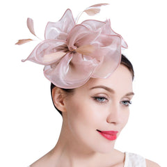  Wedding Fascinator Hat Women Feather Flower Hair Band Church Tea Party Headdress