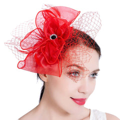 Derby Fascinator Pillbox Bridal Hair Band Party Mesh Net Feather Headwear