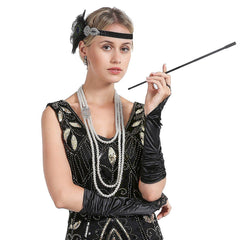 1920s Jewelry Flapper Great Gatsby Imitation Pearl Necklace and Earrings|JaosWish