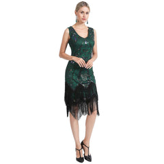 Blackish Green Flapper Dress Rose Print 1920s Costume Ideas