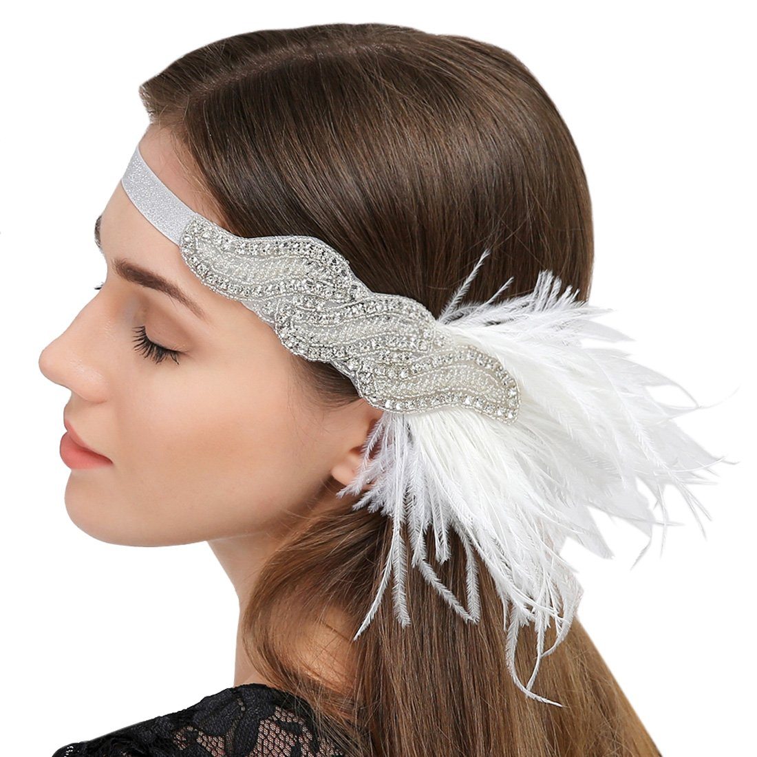 Feather Hairband 1920s Flapper Headpiece Great Gatsby