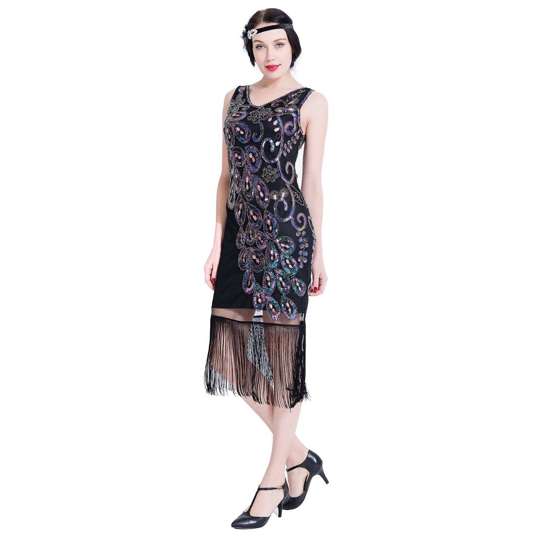 Gatsby 1920s Flapper Dress Sequin Peaky Blinder Themed Party