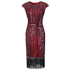 Wine Red Great Gatsby Fancy Dress 1920s Fashion Women 20's Themed Party