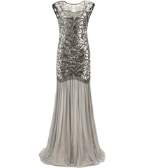 Silver 1920s Dresses Long Great Gatsby Party 20s Inspired Flapper