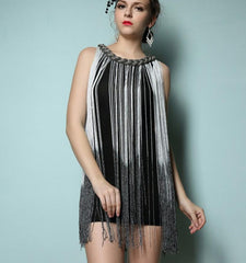 Women's Chain Neck Long Fringe Tassel Dress 1920s Fashion