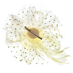 Women's Fascinators Hat Flower Mesh Ribbons Headband Forked Clip Wedding Headwear