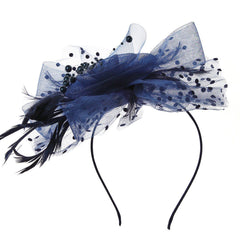 Fascinator Hat Feather Cocktail Flower Mesh Hair Clip for Girls & Women