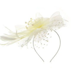 Women's Fascinators Hat Flower Mesh Ribbons Headband Forked Clip Wedding Headwear