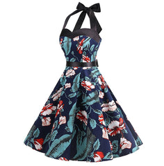 Retro Audrey Swing Pinup Rockabilly Dress Pleated Vintage Dress