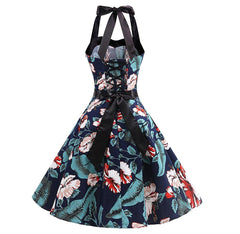 Retro Audrey Swing Pinup Rockabilly Dress Pleated Vintage Dress