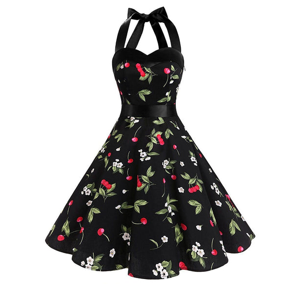 Audrey Hepburn Floral Vintage Swing Dresses 50s