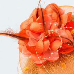 Orange Fascinator Occasion Wedding Hats Tea Party Derby Hat