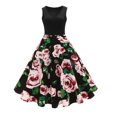 1950s Vintage Retro Ladies Dresses Rose Floral