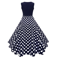 Women's Casual 1950's Vintage Polka Dot Holiday Cocktail Party Dress