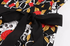 Flroal Skull Vintage Dresses Audrey Hepburn Retro Style