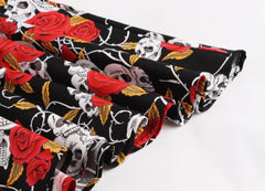 Flroal Skull Vintage Dresses Audrey Hepburn Retro Style