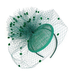 Feather Mesh Net Veil Party Fascinator Hat Flower Derby Hat Clip and Hairband