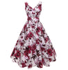 1950s Vintage Retro Floral Printed Hepburn Dress