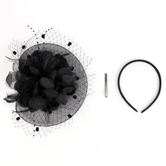 Feather Black Fascinator Hat Occasion Wedding Hats
