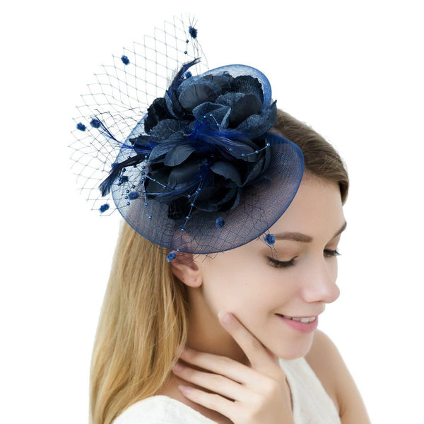 Wedding Navy Fascinator Hat Occasion Hats and Fascinators Tea Party Hat