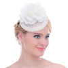 Fascinators Headband Flower Pillbox Hat Hair Hoop Wedding Headpiece for Women