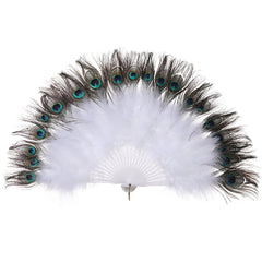 Roaring 20s Peacock Feather Fan Flapper Accessories