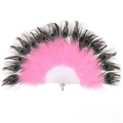 Roaring 20s Peacock Feather Fan Flapper Accessories