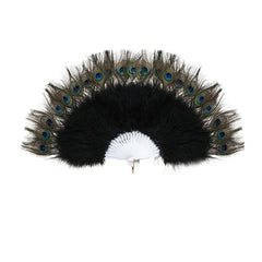 Roaring 20s Peacock Feather Fan Flapper Accessories