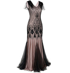 Ivory Women Evening Dress 1920s Flapper Gatsby Gown