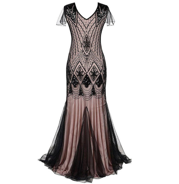 Ivory Women Evening Dress 1920s Flapper Gatsby Gown – VINTAGEPOST