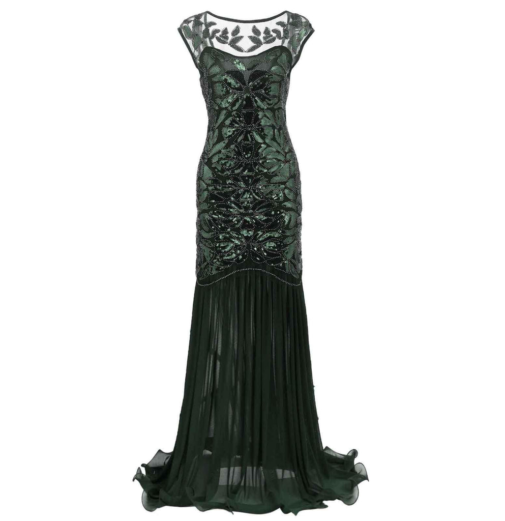 1920s Style Long Flapper Great Gatsby Dresses Mocha Wedding Reception ...