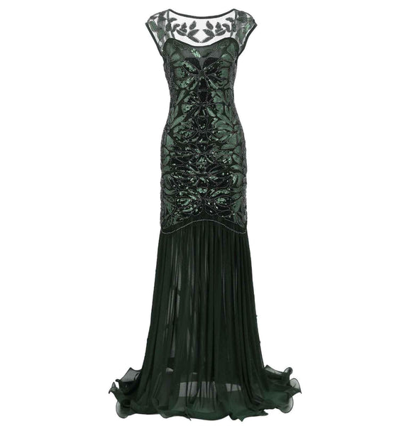 1920s Style Long Flapper Great Gatsby Dresses Mocha Wedding Reception Dress