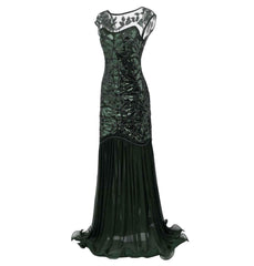 1920s Style Dresses Long Flapper Great Gatsby Mocha Wedding Reception Dress