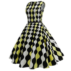 Floral Print 50s Vintage Dress Tunic Sexy Party Dresses
