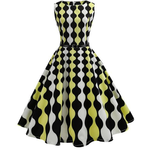 Floral Print 50s Vintage Dress Tunic Sexy Party Dresses