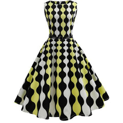 Floral Print 50s Vintage Dress Tunic Sexy Party Dresses