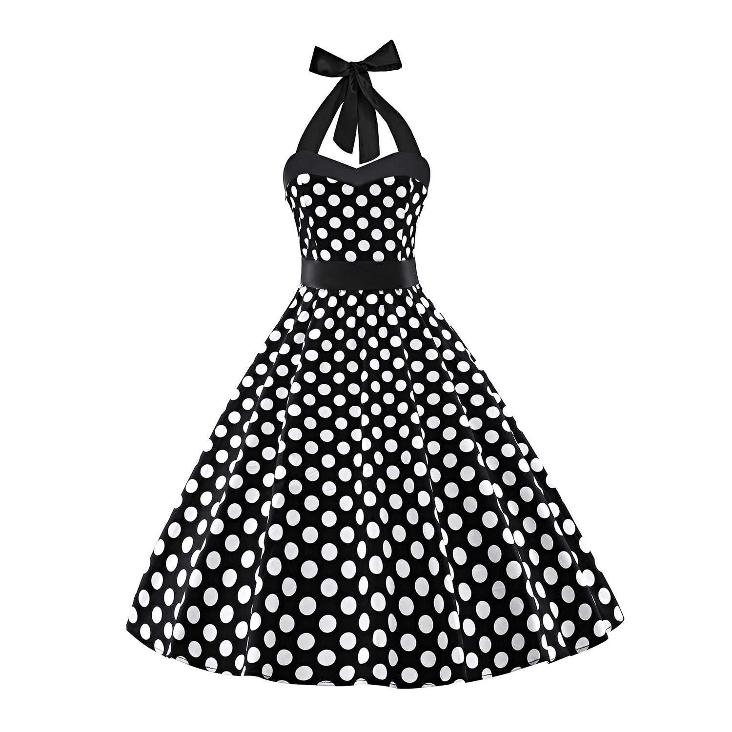 Sleeveless Polka Dot 50s Inspired Vintage Rockabilly Swing Dresses