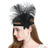 Vintage Feather Flapper Fascinator Tassel Chain Plastic Beads