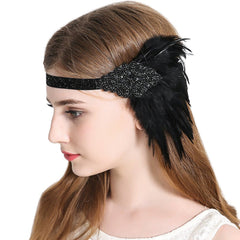  Vintage Flapper Headband 1920s Gatsby Feather Fascinators