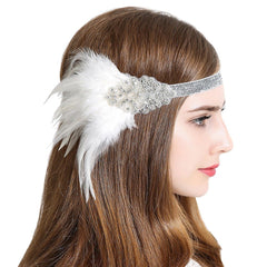  Vintage Flapper Headband 1920s Gatsby Feather Fascinators