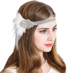  Vintage Flapper Headband 1920s Gatsby Feather Fascinators