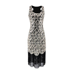 Sequined Paisley Pattern Classic 1920s Style Flapper Dress Great Gatsby Party